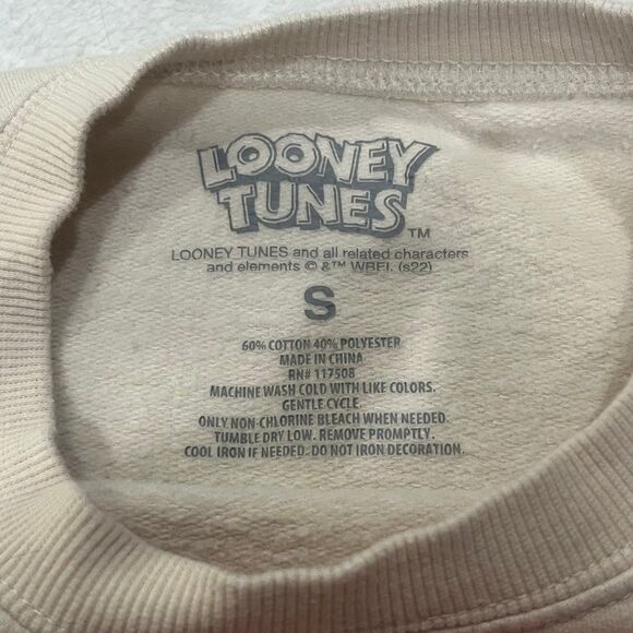 Looney Tunes Cartoon Sweatshirt Crewneck Cream - Picture 5 of 6